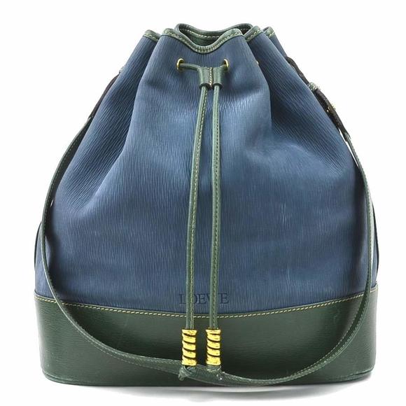 LOEWE Blue Leather Shoulder Bag - Picture 1 of 5